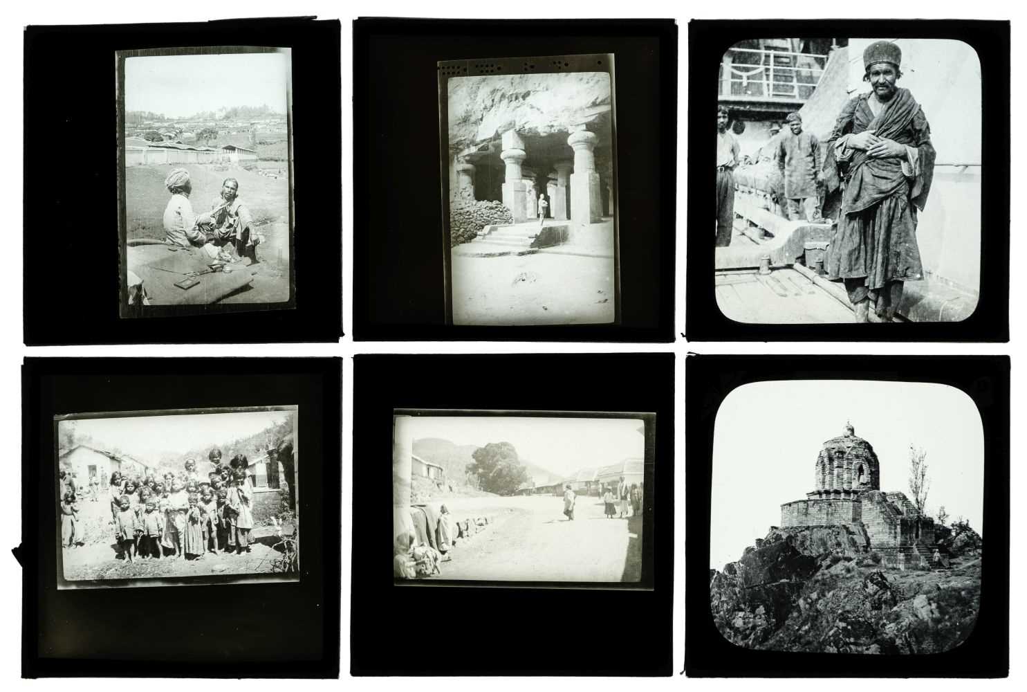 Lot 213 - Magic Lantern Slides. A group of 72 photographic magic lantern slides of India, c. 1930s
