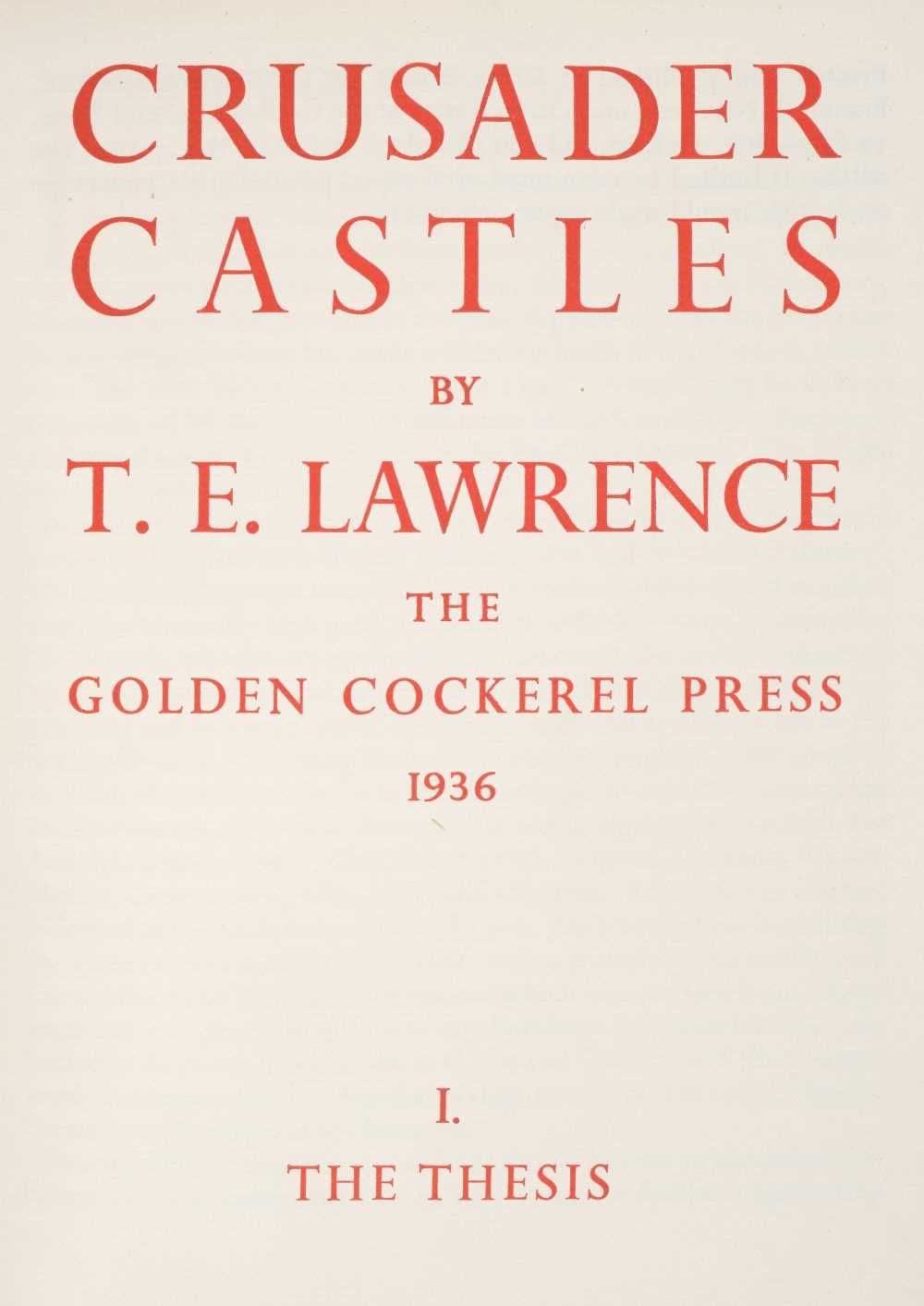Lot 8 - Lawrence (T.E.). Crusader Castles, volume I only, 1936