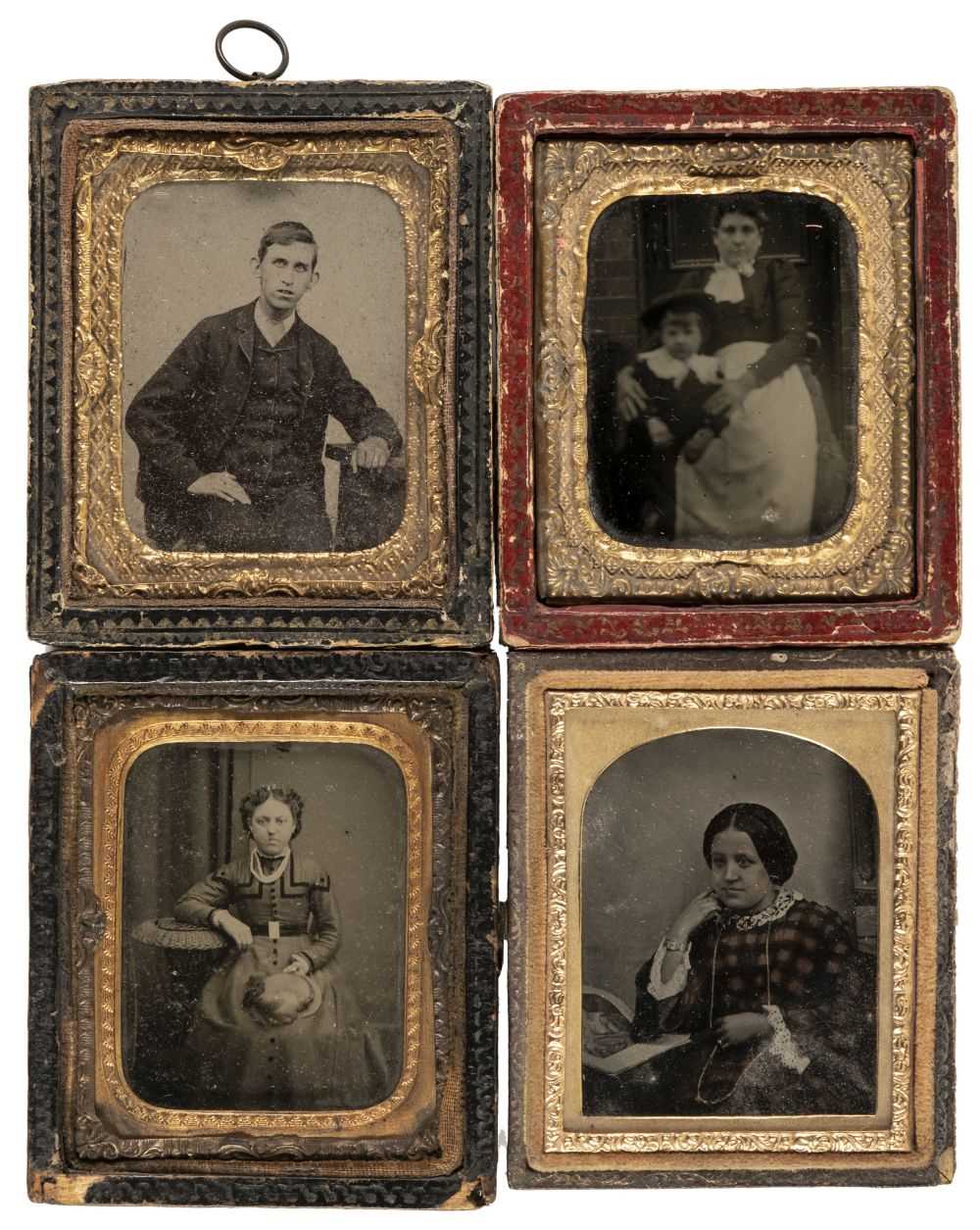 Lot 250 - Cased Images. A small quantity of cased images and other mostly Victorian portrait photography