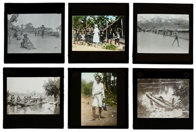 Lot 198 - Magic Lantern Slides. A collection of 55 photographic magic lantern slides of the Belgian Congo
