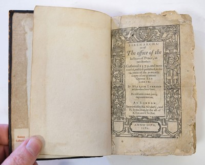 Lot 260 - Lambard (William). Eirenarcha: or of the office of the Justices of Peace, London: RA Newbery, 1582