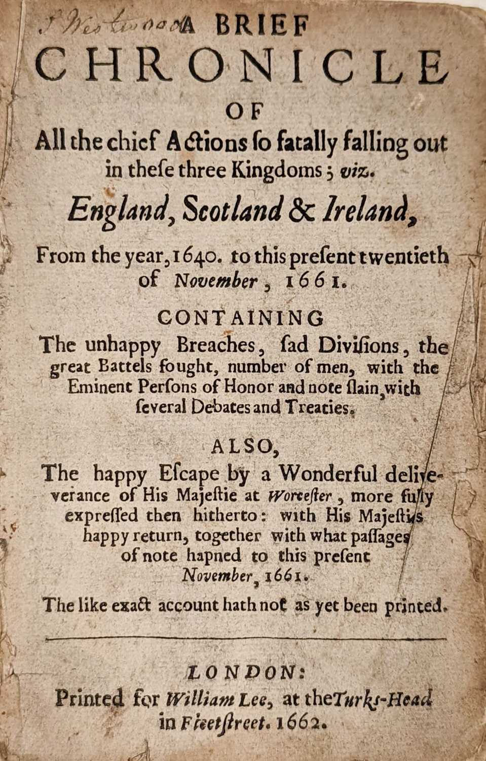 Lot 271 Walkely (Thomas). A Catalogue of the Dukes,