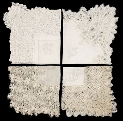 Lot 165 - Handkerchiefs. A collection of handkerchiefs, 19th and early 20th century