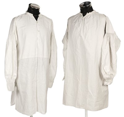 Lot 152 - Clothing. Two 18th century men's shirts, and a shift nightdress