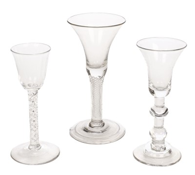 Lot 81 - Wine glasses. A collection of three 18th century wine glasses