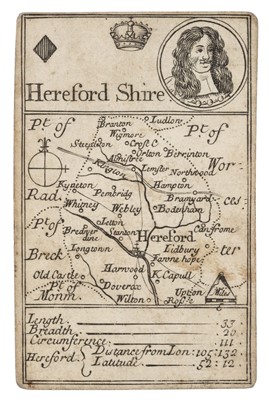 Lot 120 - Lenthall (John). A set of 49 (of 52) playing card maps and two explanation cards, circa 1717