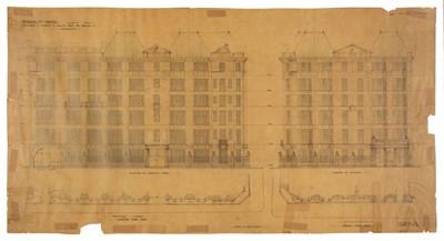 Lot 417 - Lutyens (Sir Edwin, 1869-1944). Architectural design of Berkeley Hotel, Piccadilly, pencil