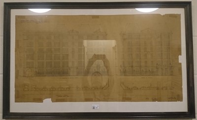 Lot 417 - Lutyens (Sir Edwin, 1869-1944). Architectural design of Berkeley Hotel, Piccadilly, pencil