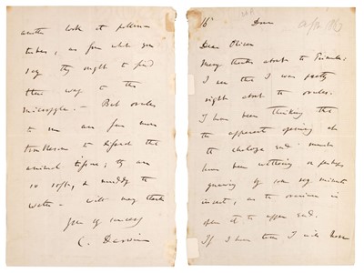 Lot 320 - Darwin (Charles Robert, 1809-1882). Autograph Letter Signed, 1863