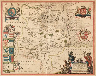 Lot 110 - Huntingdonshire. Blaeu (Johannes),  Huntingdonensis Comitatus, Huntington shire, circa 1645