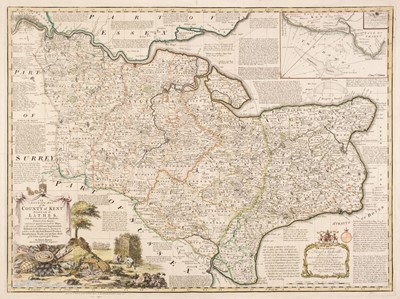 Lot 148 - South-East England. A collection of 10 maps, 17th - 19th century
