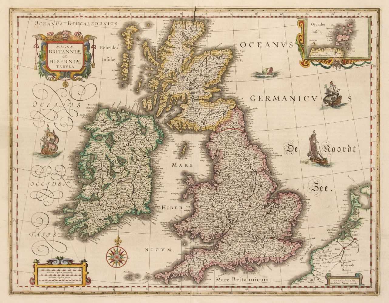 Lot 82 - British Isles. Blaeu (G.). Magnae Britanniae et Hiberniae Tabula, Amsterdam circa 1650
