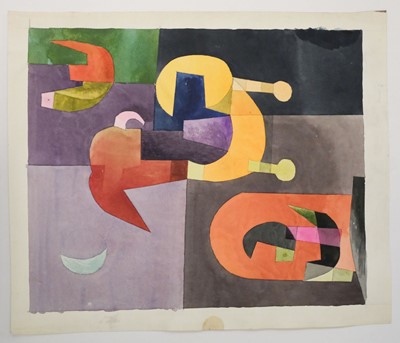 Lot 428 - Milner (Allan, 1910-1984). Composition in Brown on Orange