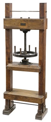 Lot 477 - Standing Press. A handsome beech standing press by Hampson Bettridge