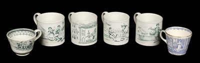 Lot 472 - Nursery Ceramics. A set of four Victorian nursery pottery cups