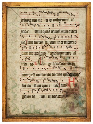 Lot 250 - Illuminated manuscript leaf from a German antiphonal, circa 1450-1475