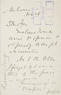 Lot 231 - Elgar (Edward, 1857-1934). Autograph letter, 1897