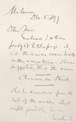 Lot 232 - Elgar (Edward, 1857-1934). Autograph letter, 1897