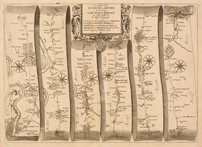 Lot 135 - Ogilby (John). A collection of six road maps, 1675 or later