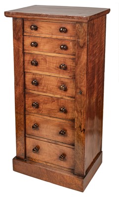 Lot 122 - Wellington Chest. A Victorian walnut wellington chest