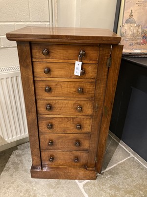 Lot 122 - Wellington Chest. A Victorian walnut wellington chest