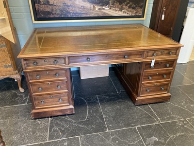 Lot 127 - Partners Desk. A Victorian mahogany partners desk