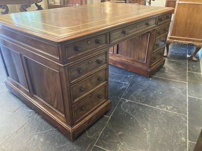 Lot 127 - Partners Desk. A Victorian mahogany partners desk