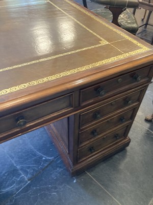 Lot 127 - Partners Desk. A Victorian mahogany partners desk