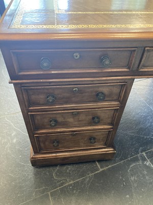 Lot 127 - Partners Desk. A Victorian mahogany partners desk