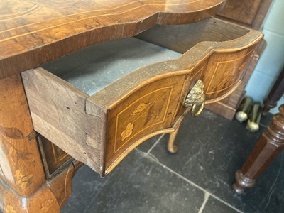 Lot 100 - Side Table. An 18th century walnut floral marquetry side table