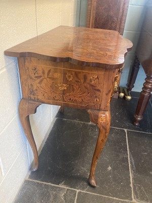 Lot 100 - Side Table. An 18th century walnut floral marquetry side table