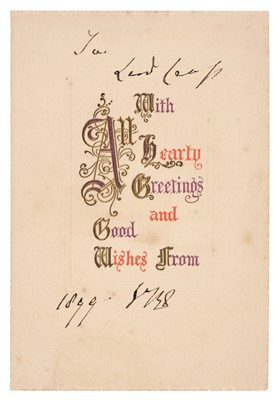 Lot 220 - Victoria (1819-1901). Autograph Christmas card signed, 'VRI', 1899
