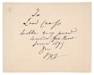 Lot 221 - Victoria (1819-1901). Autograph New Year's card signed 'VRI', 1899