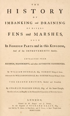 Lot 45 - Dugdale  (William). History of Imbanking and Draining, 2nd ed., 1772