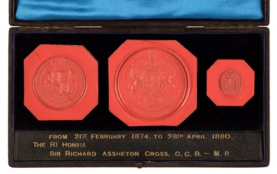 Lot 225 - Cross (Richard Assheton, 1823-1914, 1st Viscount Cross). A group of 3 presentation seal boxes