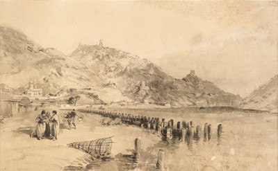 Lot 28 - Simpson (William, 1823-1899). Balaklava, Crimea, April 1869, pen and ink and monochrome wash