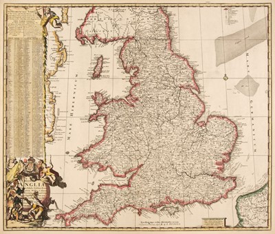 Lot 96 - England & Wales. De Ram (Jan), Regni Angliae Nova Tabula..., circa 1730