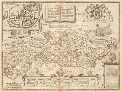 Lot 191 - Sussex. Norden (John & Speed John), Sussex Described and Divided..., Roger Rea, 1662