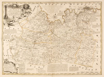 Lot 184 - Surrey. Bowen (Emanuel), An Accurate Map of the County of Surrey..., 1753