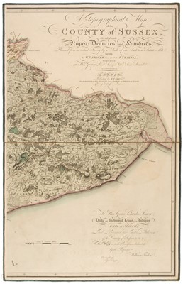 Lot 190 - Sussex. Gardner (W. & Yeakell T.), A Topographical Map of the County of Sussex..., 1795