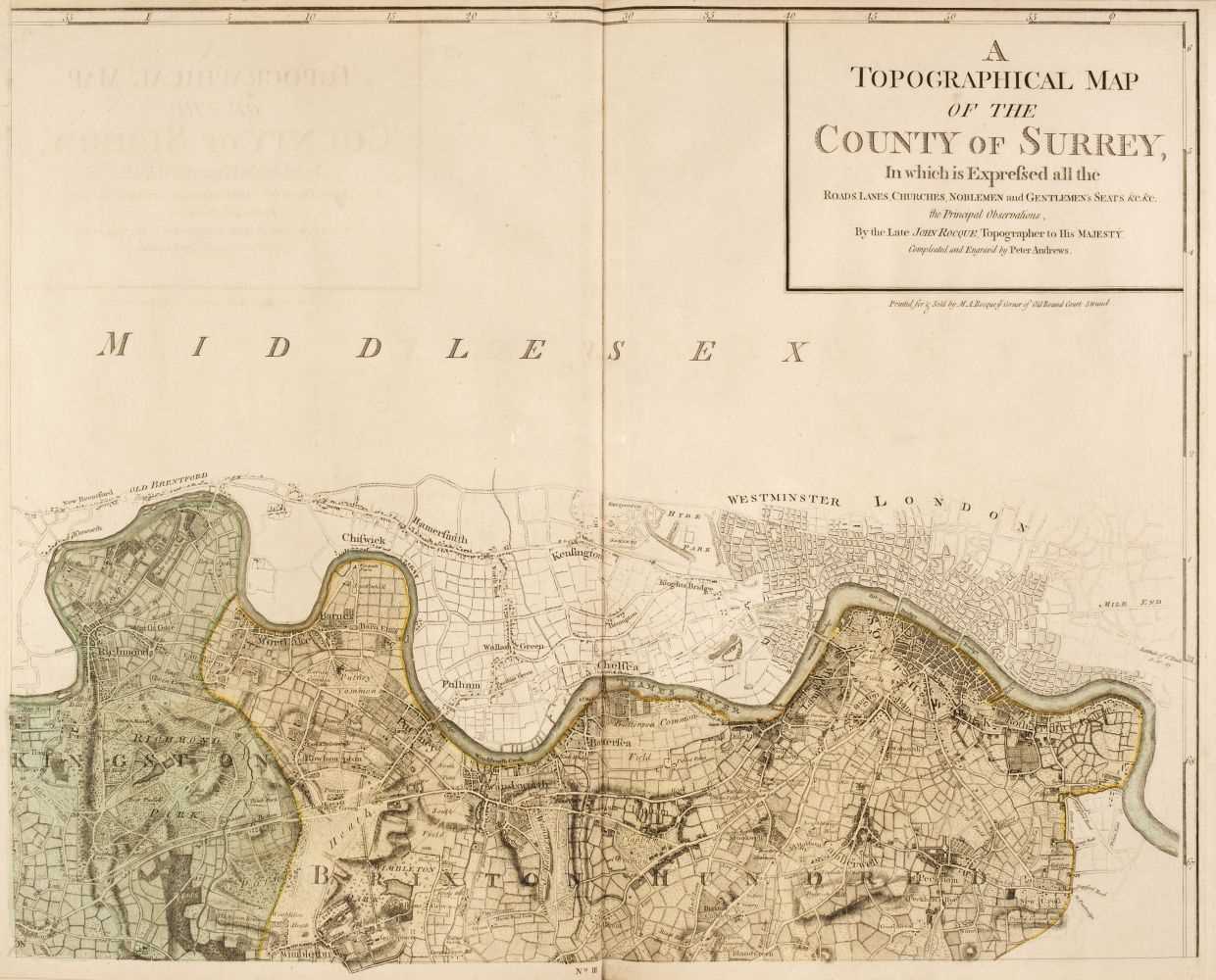 Lot 186 - Surrey. Rocque (John), A Topographical Map of the County of Surrey..., 1765 or later