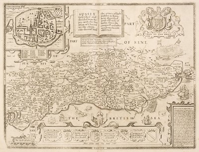 Lot 192 - Sussex. Norden (John & Speed, John), Sussex described and divided..., 1676