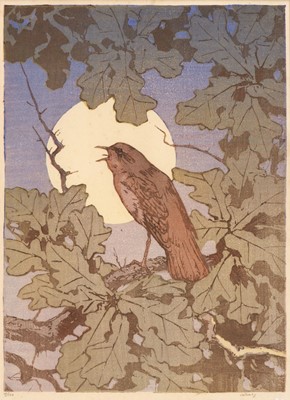 Lot 379 - Seaby (Allen William, 1867-1953), Nightingale, colour woodblock