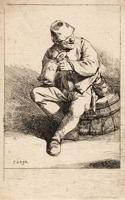 Lot 211 - Bega (Cornelis Pietersz, circa 1631/32-1664). The Drinker (Der Trinker), etching, first state