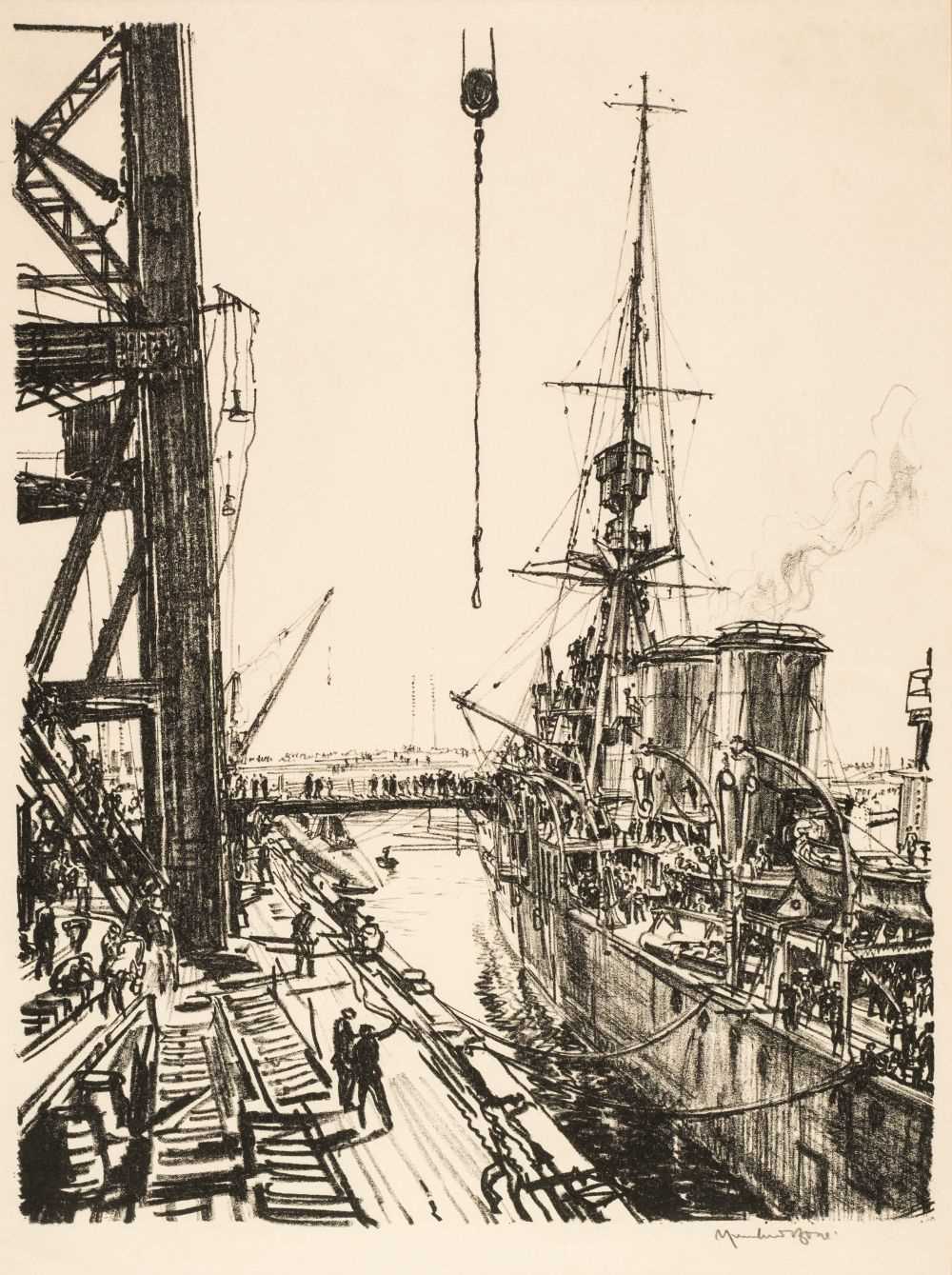 Lot 361 - Bone (David Muirhead, 1876-1953). Building Ships: Ready for Sea, 1917-18
