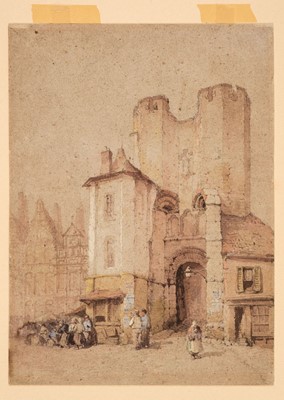 Lot 322 - Wood (Lewis John, 1813-1901). Ancient Buildings, Dinan, Brittany, watercolour