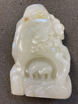 Lot 39 - Jade. Two Chinese 18/19th century style jade carvings