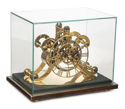 Lot 84 - Skeleton Clock. A 20th century Epicyclic brass skeleton clock by Emporer Clock Company Limited