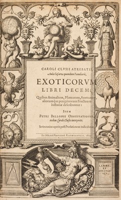 Lot 74 - L'Ecluse (Charles de). Clusius, Carolus. Exoticorum libri decem, 1605