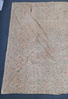 Lot 143 - Chinese. Silk embroidered large fragment, late 18th century